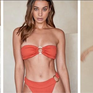 Monday Swimwear - Byron Bottom and Costa Rica Top (Sangria) Size M